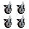 Service Caster 5'' Maroon Poly Wheel Swivel 3/4'' Square Stem Caster Set with Brake, 4PK SCC-SQ20S514-PPUB-MRN-PLB-34-4 - alternate 1